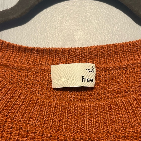 Aritzia Wilfred Merino Wool Orange Women’s Size Large Orange Knit Sweater - Picture 2 of 8